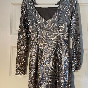 Sequins tan short cocktail dress